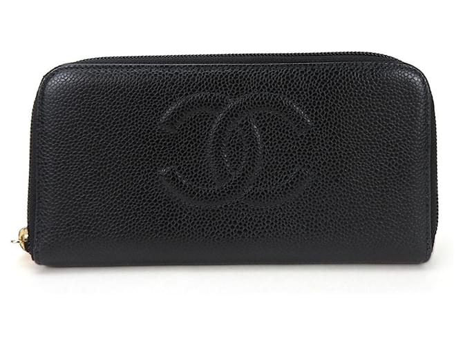 Chanel Logo CC Black Leather  ref.1265331