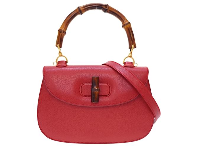 Gucci Bamboo Red Leather  ref.1265457