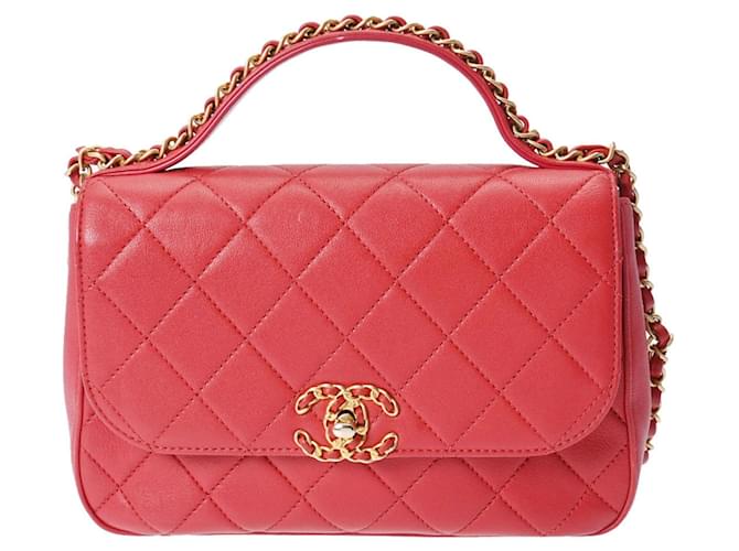 Chanel Red Leather  ref.1265497