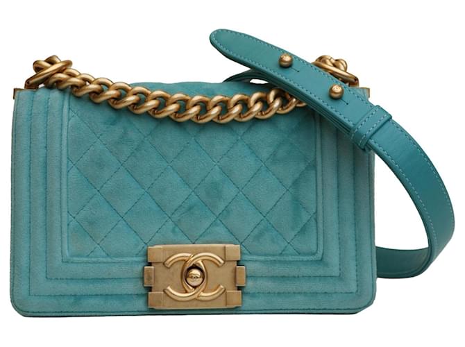 CHANEL Handbags Boy Blue Linen  ref.1265529