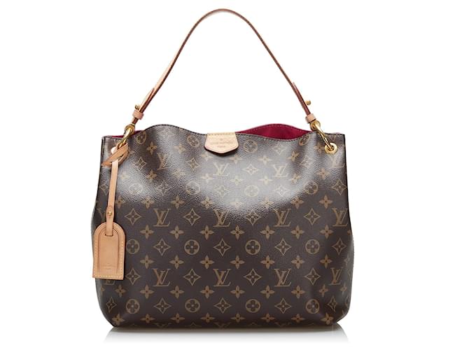 LOUIS VUITTON Handbags Graceful Brown Linen  ref.1265557