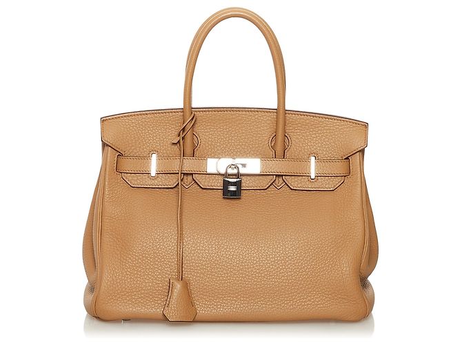 Hermès Borse HERMES Birkin 30 Marrone Lino