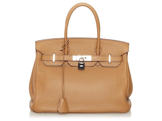 Hermès HERMES Handbags Birkin 30 Brown Linen  ref.1265560