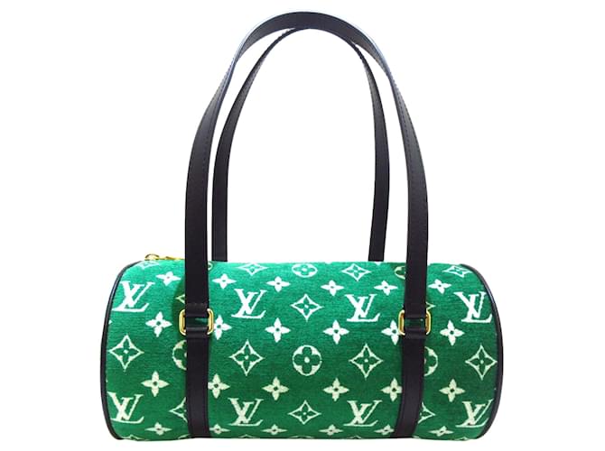 LOUIS VUITTON Handbags Papillon Green Linen  ref.1265569