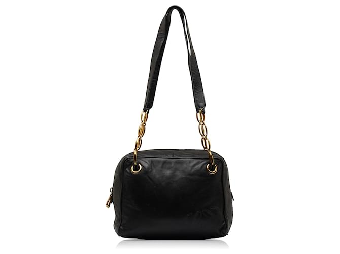 LOEWE Sacs à main Anagramme Lin Noir  ref.1265592