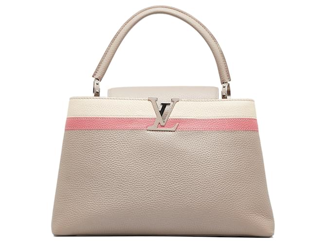 LOUIS VUITTON Handbags Capucines Brown Linen  ref.1265600