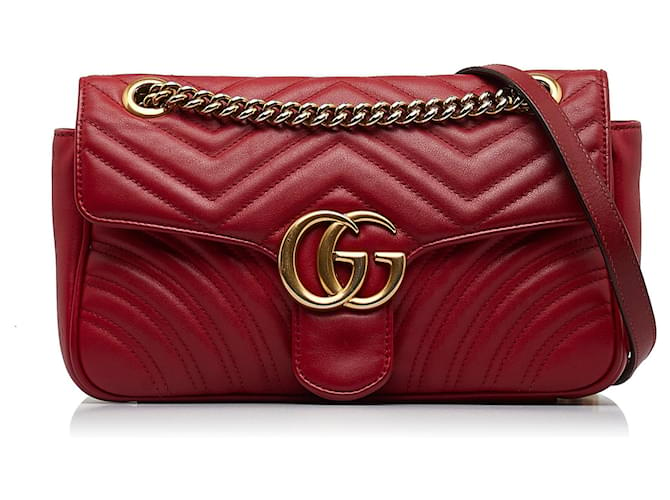 GUCCI Handbags GG Marmont Red Linen  ref.1265601
