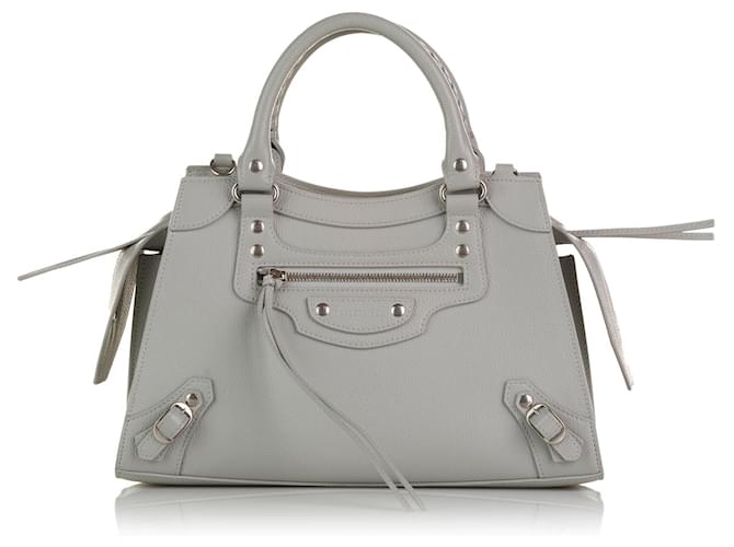 City BALENCIAGA Handbags Neo Classic Grey Leather  ref.1265609
