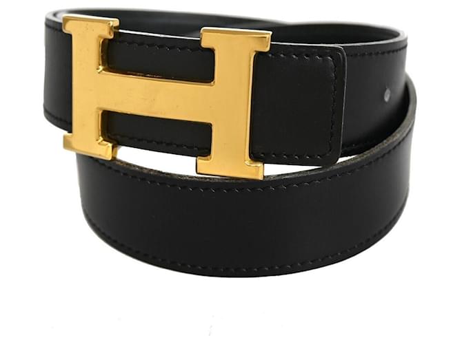Hermès Hermes h Negro Cuero  ref.1265661