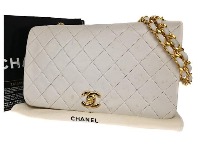Chanel Full Flap Branco Couro  ref.1265680