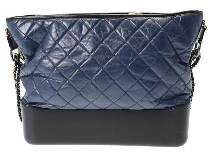 Chanel Gabrielle Navy blue Leather  ref.1265866