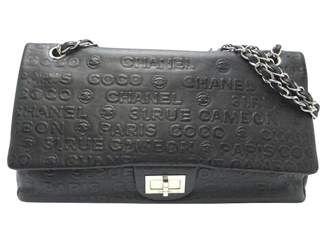 Chanel 2.55 Negro Cuero  ref.1265908