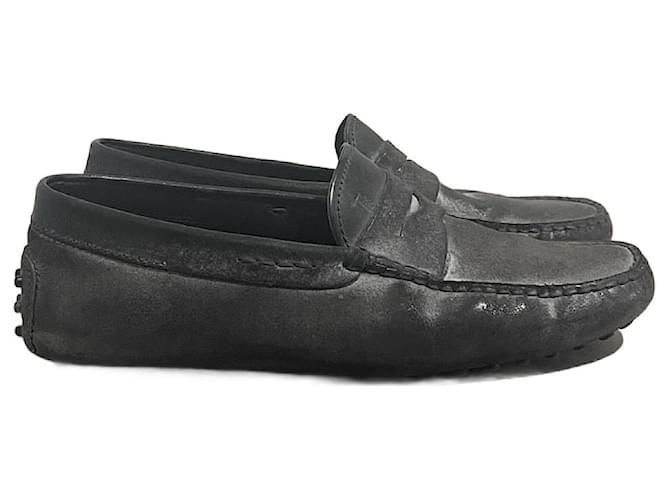 TOD'S  Flats T.eu 41 leather Grey  ref.1265965