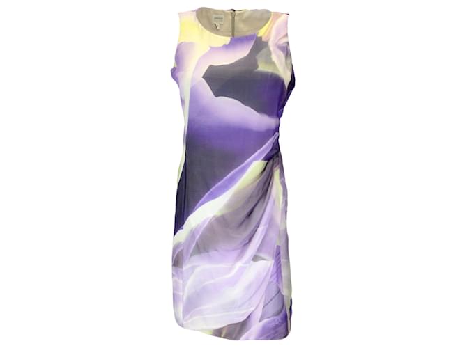 Autre Marque Armani Collezioni Purple Multi Printed Sleeveless Silk Midi Dress  ref.1265990