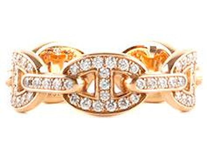 Hermès Anéis HERMES T.mm 54 ouro rosa Dourado  ref.1265993