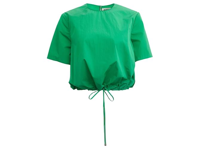 Autre Marque Maison Rabih Kayrouz Emerald Green Cropped Drawstring Top Polyester  ref.1265999