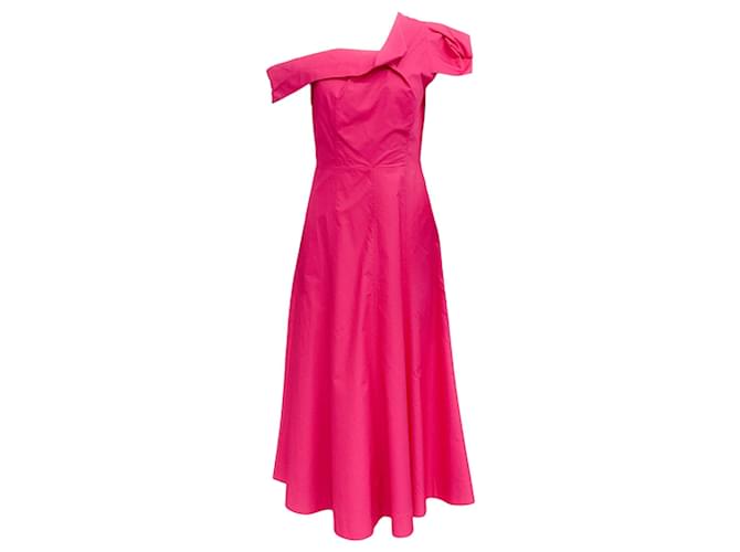 Autre Marque Roland Mouret Hot Pink Cotton Off Shoulder Dress  ref.1266006