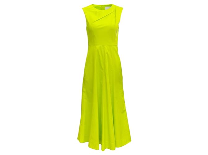 Autre Marque Roland Mouret Lime Green Cotton Sleeveless Dress  ref.1266024