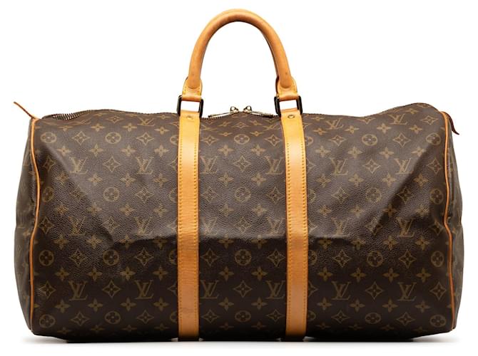 Brown Louis Vuitton Monogram Keepall 50 Travel bag Leather  ref.1266030
