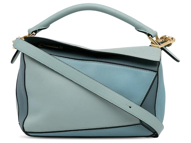 Blue Loewe Small Tricolor Puzzle Bag Satchel Leather  ref.1266035