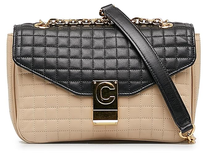 Céline Beige Celine Medium Quilted C Crossbody Leather  ref.1266049