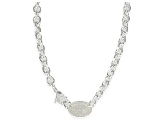 TIFFANY & CO. Return To Tiffany Necklace in Sterling Silver Silvery Metallic Metal  ref.1266117