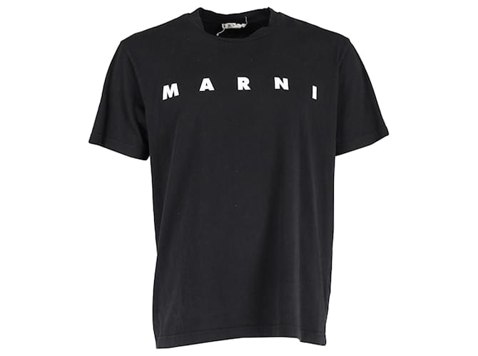 Camiseta Marni Logo em Algodão Preto  ref.1266135