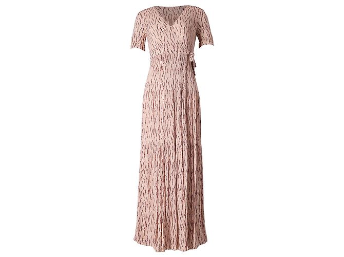 Ba&Sh Wickel-Maxikleid mit Blumenmuster aus rosa Viskose Python drucken