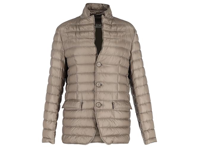 Herno Quilted Puffer Jacket in Khaki Polyester Green  ref.1266156