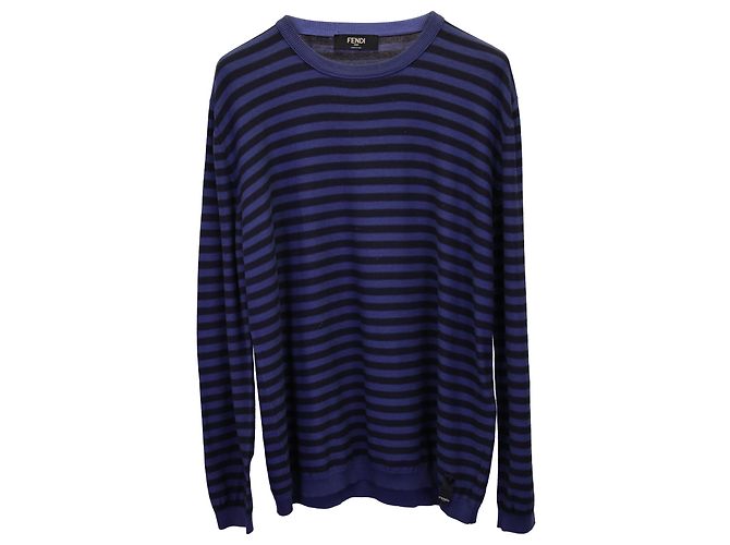 Fendi Stripe Sweater in Blue Cashmere