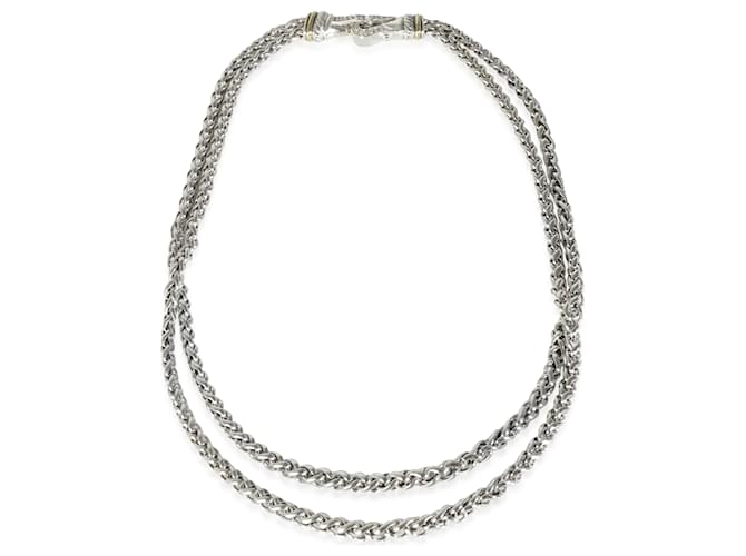 David Yurman Wheat Chain Necklace in Sterling Silver 0.23 ctw Silvery Metallic Metal  ref.1266211