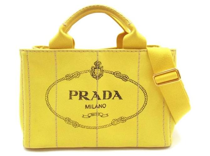 Prada Handtasche mit Canapa-Logo Leinwand  ref.1266246