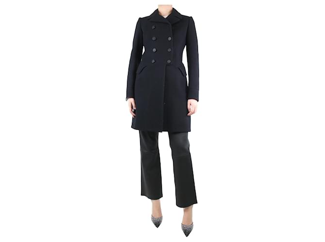 Alaïa Manteau en laine noir à boutonnage doublé - taille UK 12  ref.1266272