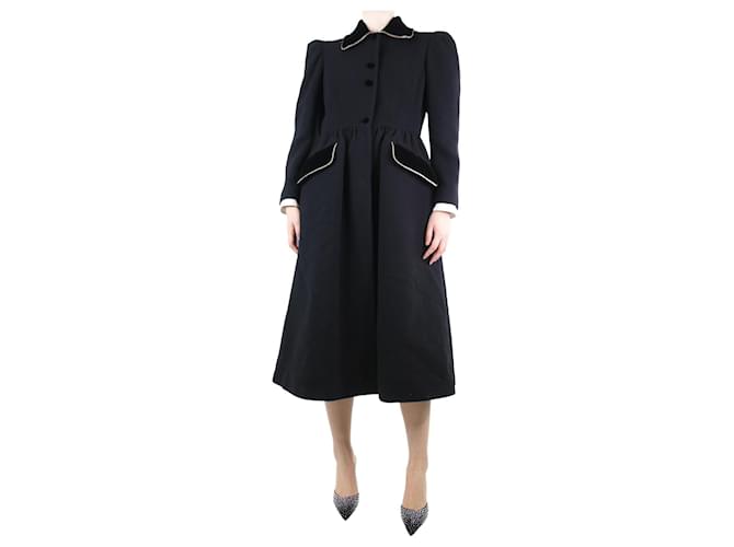 Miu Miu Abrigo abotonado de lana negro - talla UK 10  ref.1266281