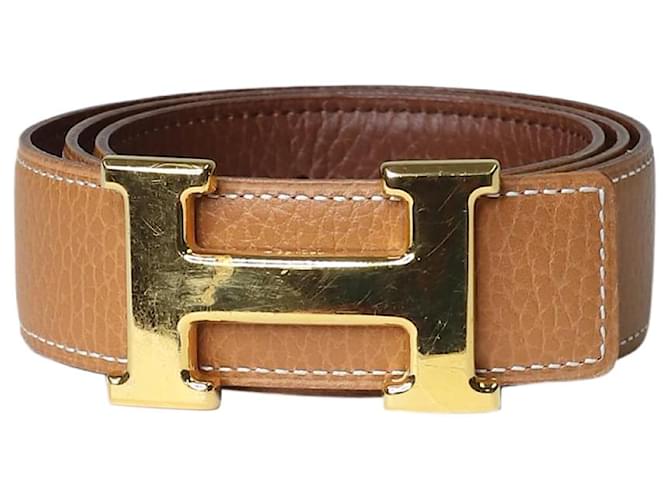 Hermès Brown H belt buckle Leather  ref.1266295
