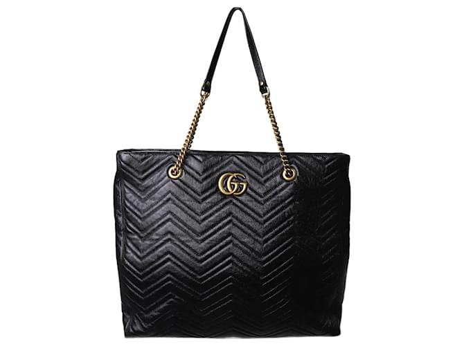 Gucci Black large Marmont leather tote  ref.1266297