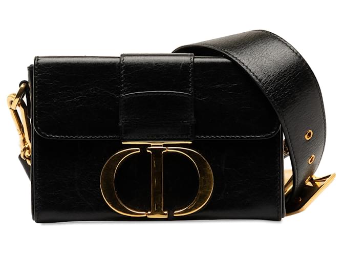 Dior Black Leather 30 MONTAIGNE BOX BAG Pony-style calfskin  ref.1266352