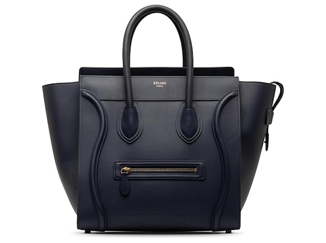 Luggage Céline Mini borsa portabagagli Celine blu Blu navy Pelle Vitello simile a un vitello  ref.1266353