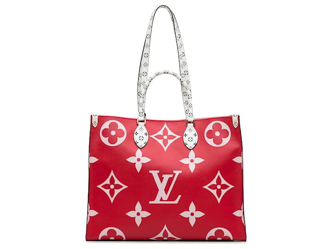 Louis Vuitton Red Monogram Giant Onthego GM Pink Cloth  ref.1266378