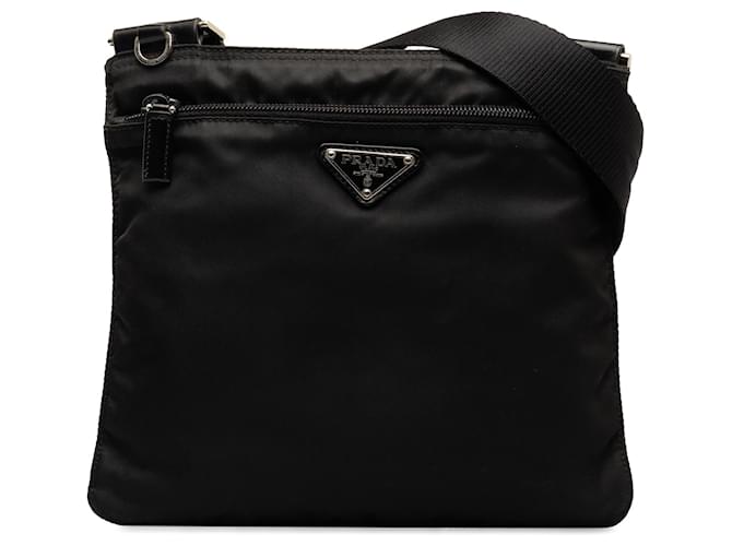 Prada Black Tessuto Crossbody Bag Nylon Cloth  ref.1266382