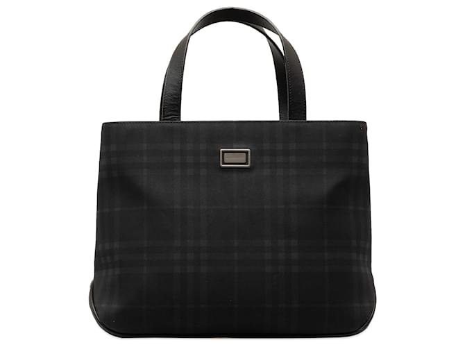 Burberry Black Smoke Check Handbag Cloth Cloth  ref.1266389