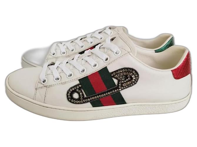 Gucci Sneakers Weiß Leder  ref.1266400