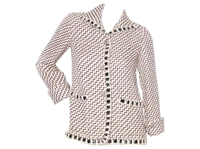 Chanel Chaqueta de tweed y encaje de pasarela París / Roma Rosa  ref.1266507
