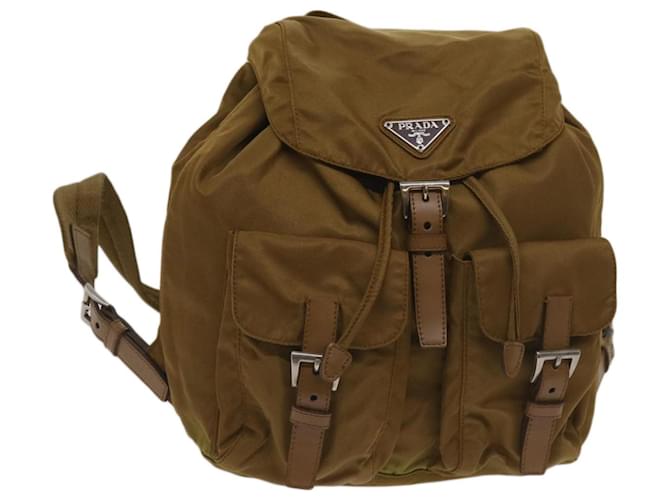 PRADA Backpack Nylon Brown Auth 67151  ref.1266604