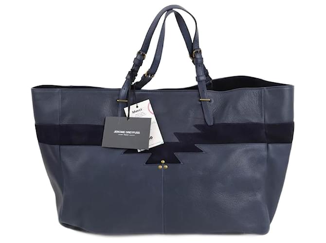 Jerome Dreyfuss Maurice leather tote bag Blue  ref.1266623