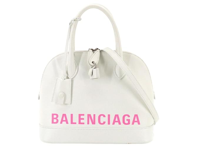 Balenciaga VILLE TOP HANDLE S Branco Couro  ref.1266960