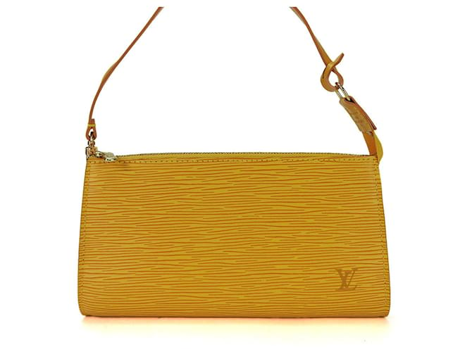 Louis Vuitton Pochette Amarelo Couro  ref.1267021