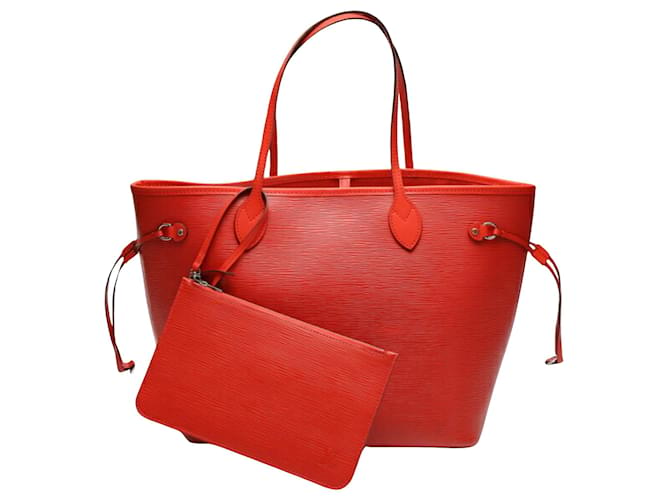 Louis Vuitton Neverfull Red Leather  ref.1267026