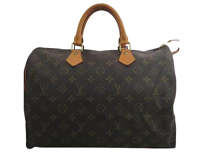 Louis Vuitton Speedy 35 Brown Cloth  ref.1267076