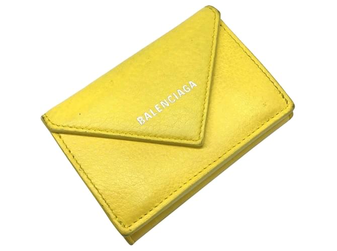Balenciaga Papier Yellow Leather  ref.1267085